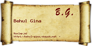 Behul Gina névjegykártya